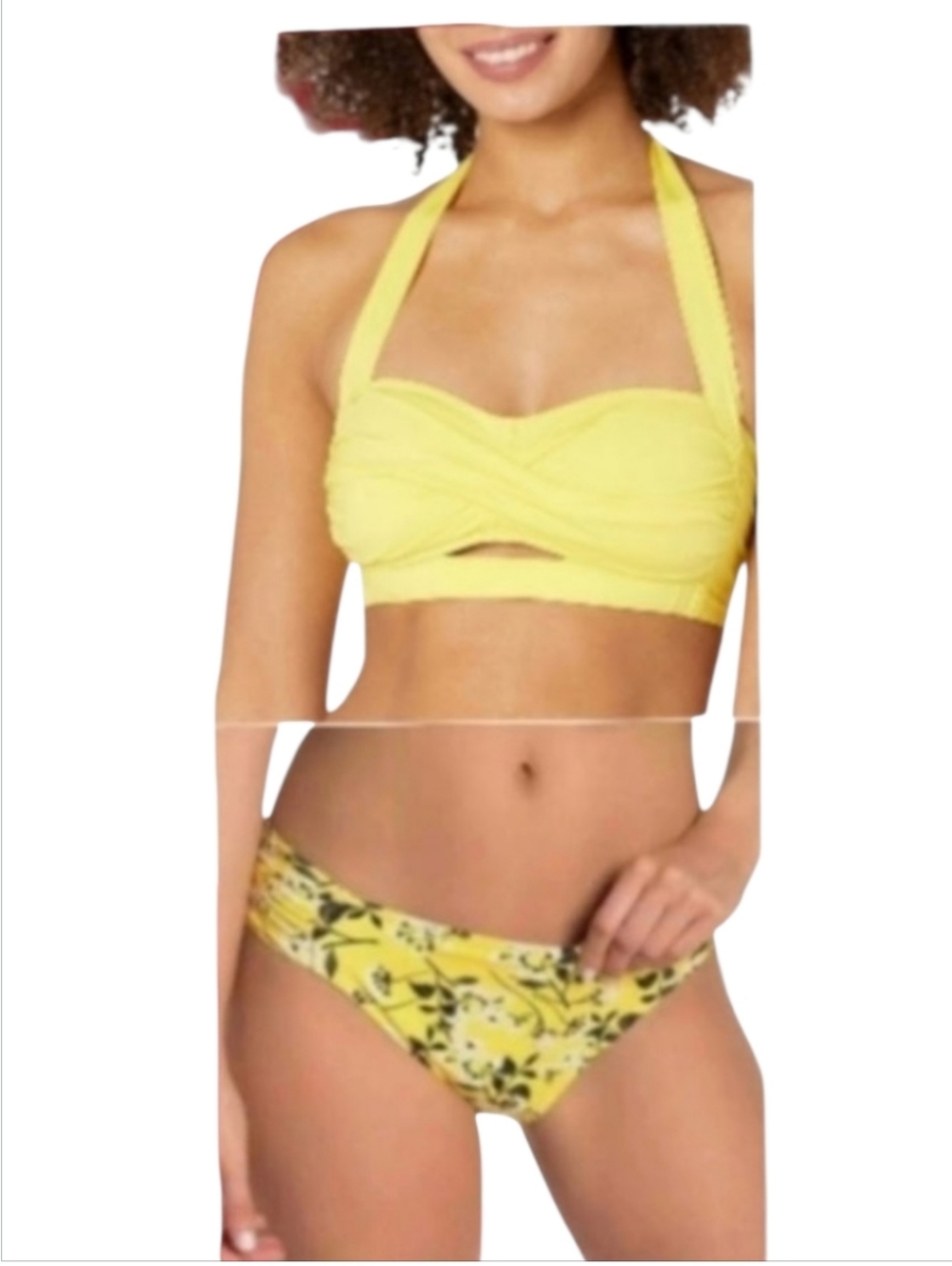 NWT Kenneth Cole La Blanca Yellow Halter Bikini Set S